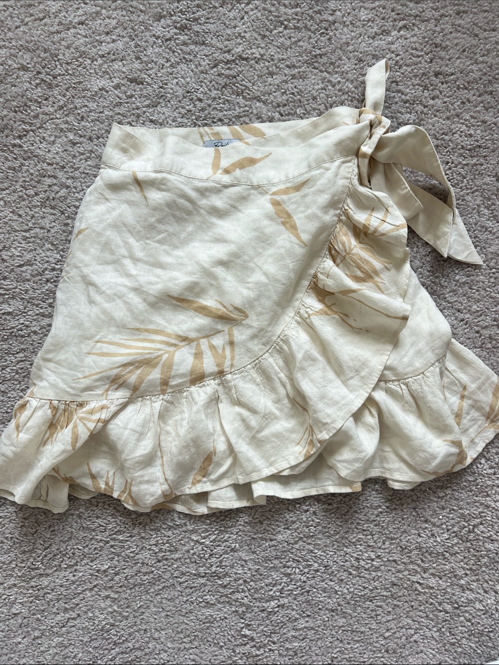 Rails palms mini skirt wrap skirt ivory cream linen size xs